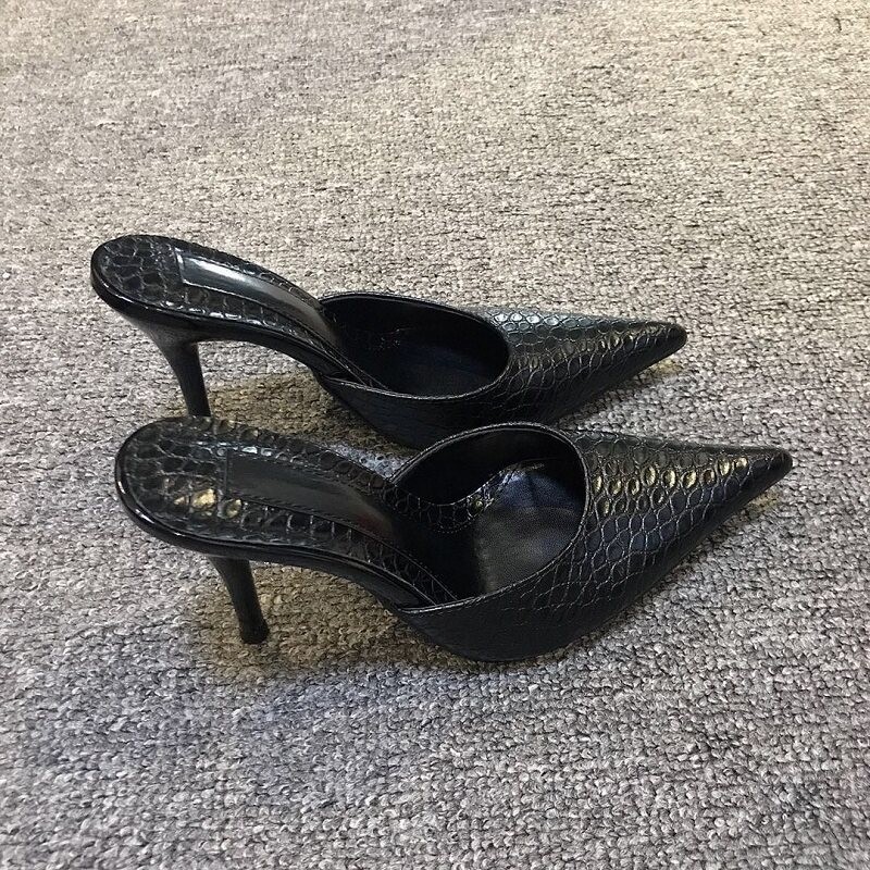 Womens Leather Dress Formal Wedding Slipper Leather Pointy Toe Sandals Shoes New