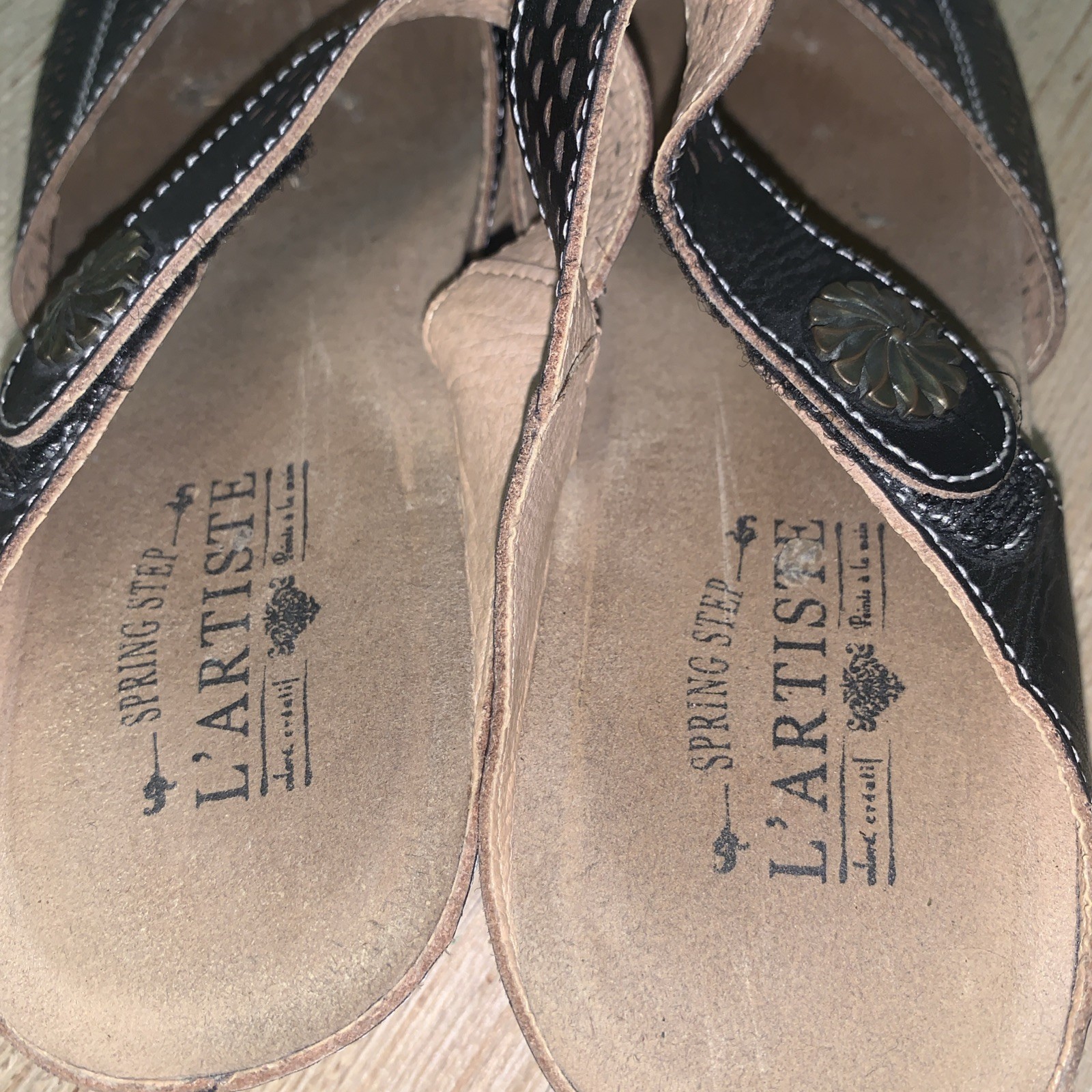 L’Artiste by Spring Step Spoorti Prorated Leather Brown Clog EU 38 Boho Hippy