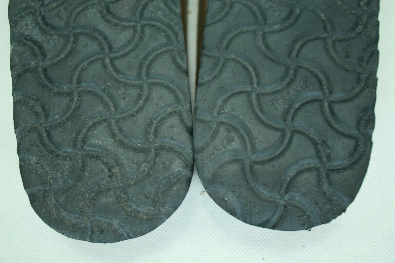 TULA BY BIRKENSTOCK BLACK LEATHER CORK SANDALS SIZE 39.5 NARROW EUC!