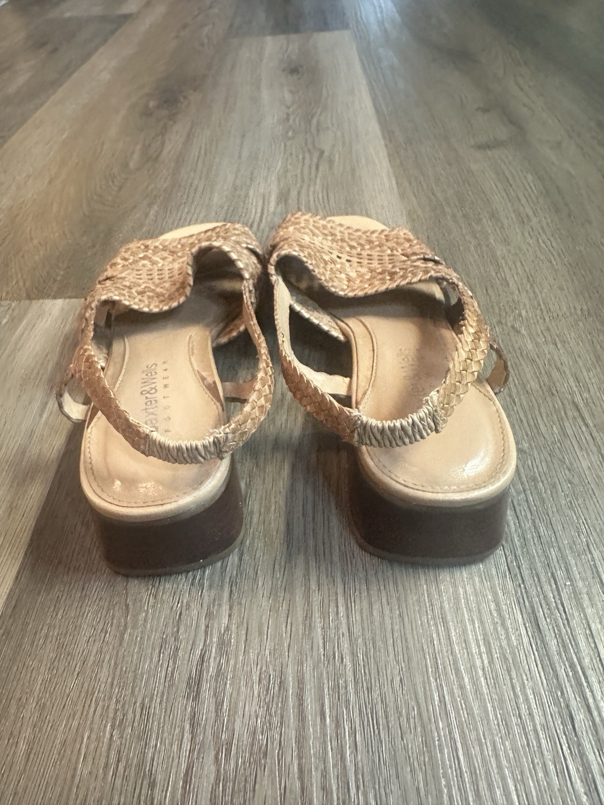 Baxter & Wells Woven Leather Slingback Sandals Tan Women’s Size 8M