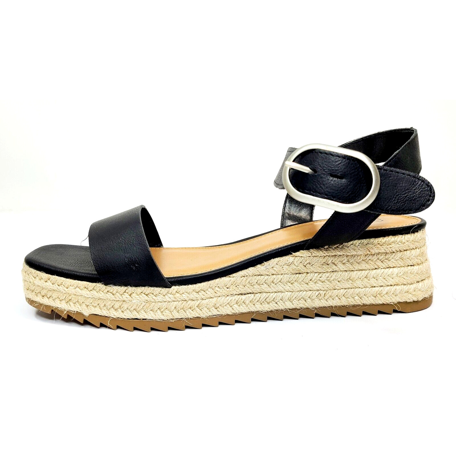 ANA A.N.A. Evie Black Wedge Sandals Women’s Size 11 M, New With Box