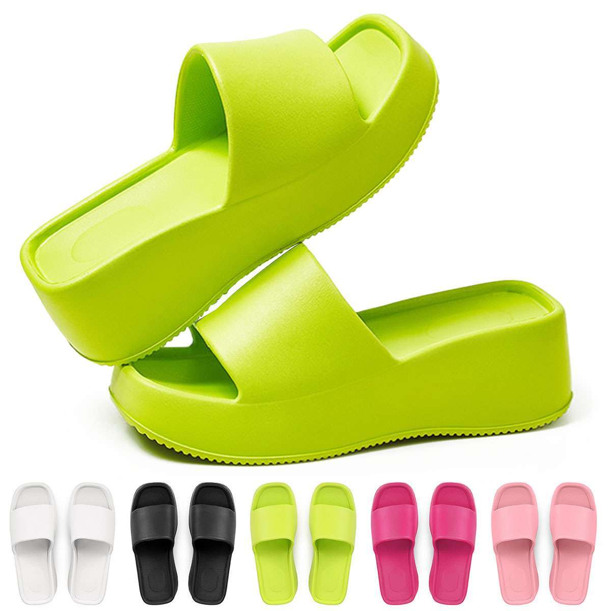 Womens Slippers Shower Non-Slip Bathroom Sandals Outdoor Soft Platform Shoes