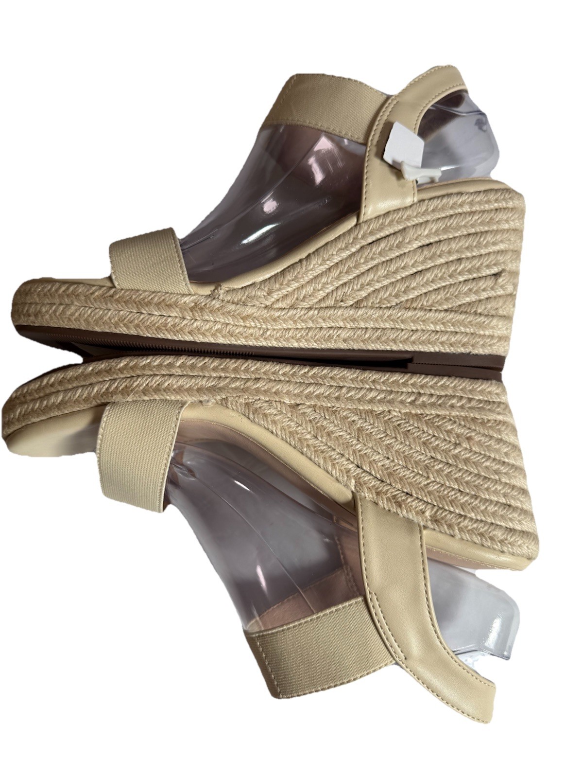 Vepose Beige Platform Wedge Espadrilles Open Toe Sandals Women’s Size 8.5 New