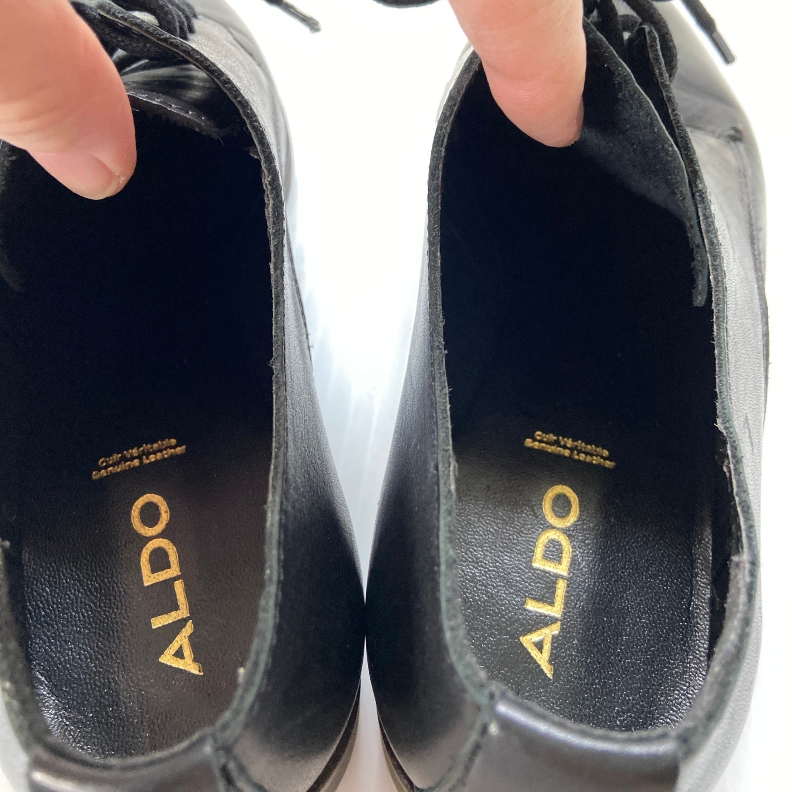 Aldo Black Leather Lace Up Oxford Shoes Womens 6