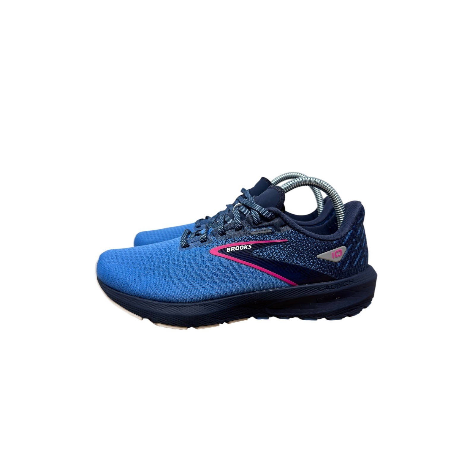 Brooks Launch 10 Running Shoes Womens 7.5 Blue Pink Navy 1203981B441 Athletic