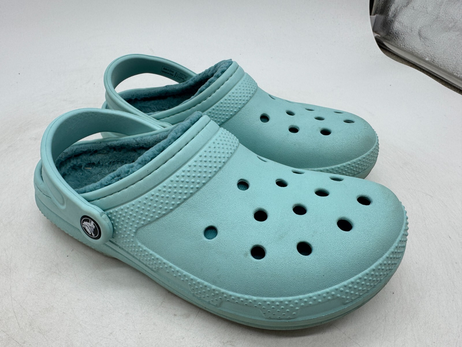 Crocs Baya Lined Clogs Women Mineral Blue Rubber Slip-On Lightweight Comfort – 7