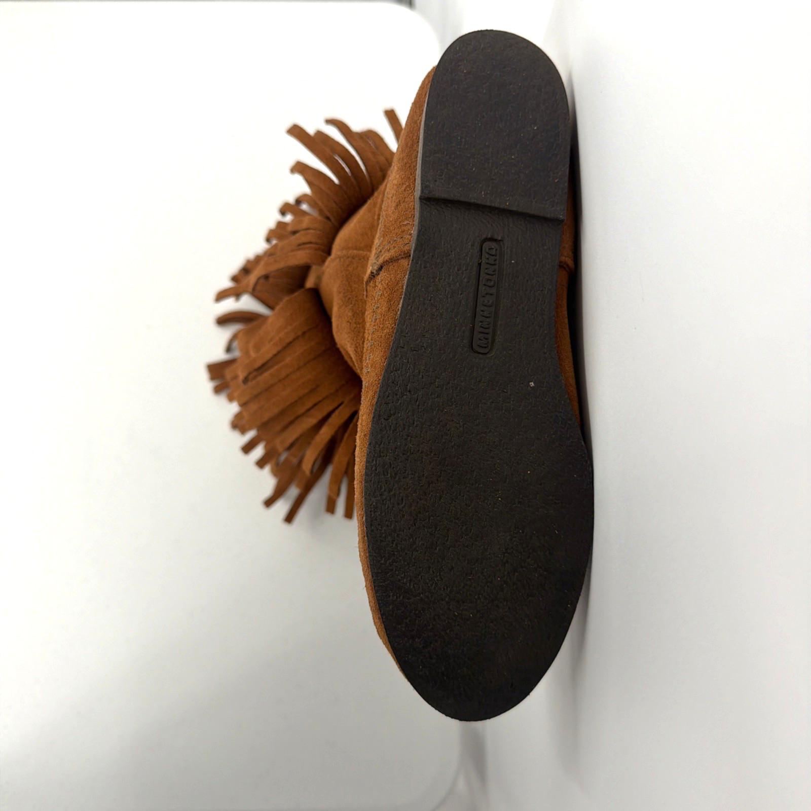 Minnetonka Moccasin 1632 Brown 3 Layer Fringe Boots Women Size 7 Western Cowgirl