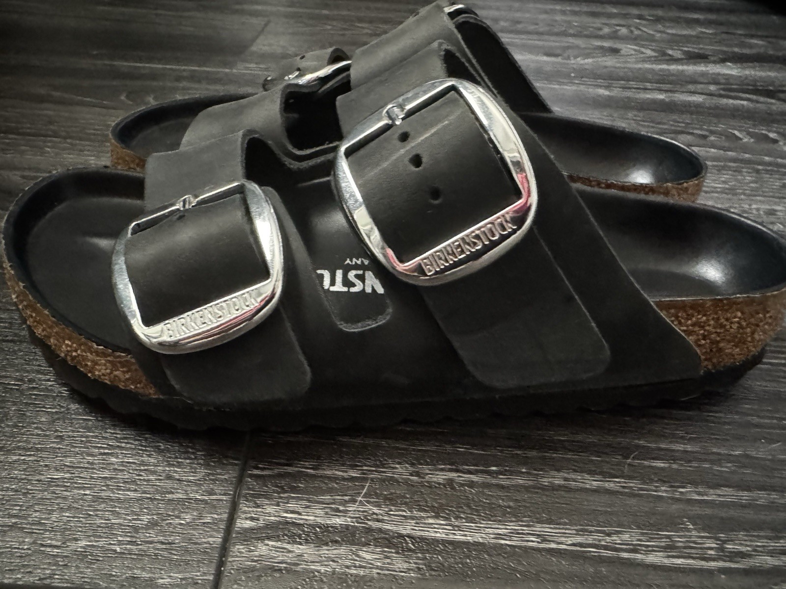 Birkenstock Arizona Big Buckle Black Oiled Leather Size 36 US 5 Narrow Sandals