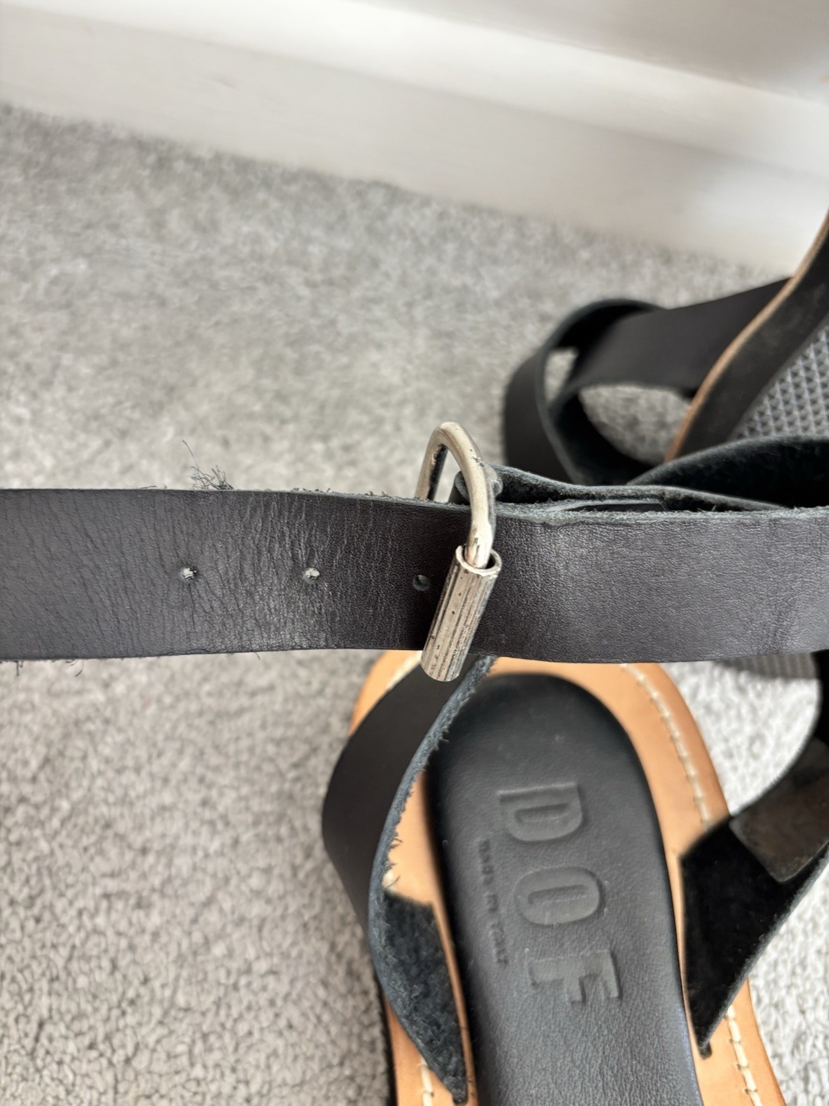 DOF Black Goldie Sandals Made In Italy EU 37 / AU 6-6.5 – RRP $179.95
