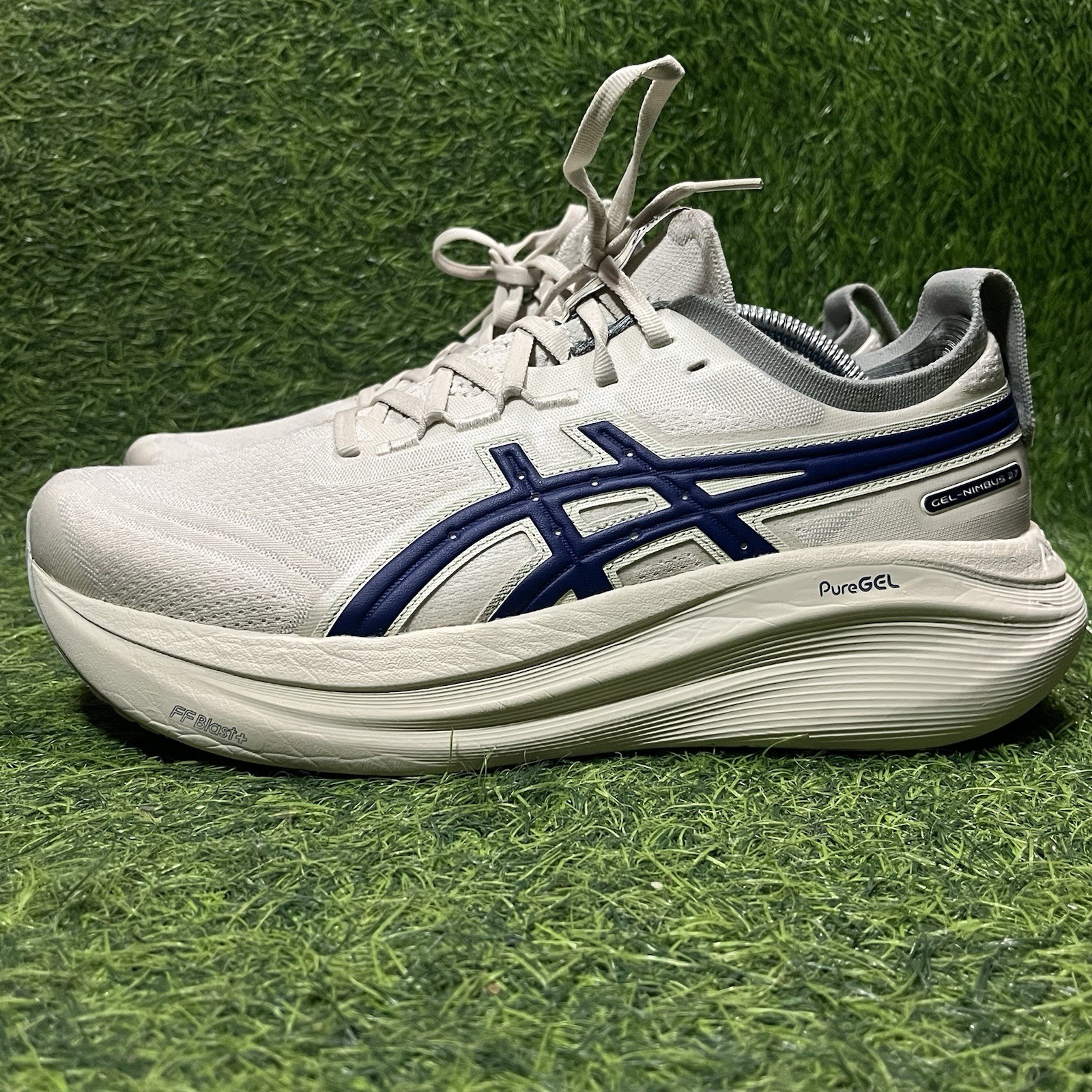Asics Gel-Nimbus 27 Shoes Women Sz 11.5 Birch Indigo Blue ATC Track Club Running