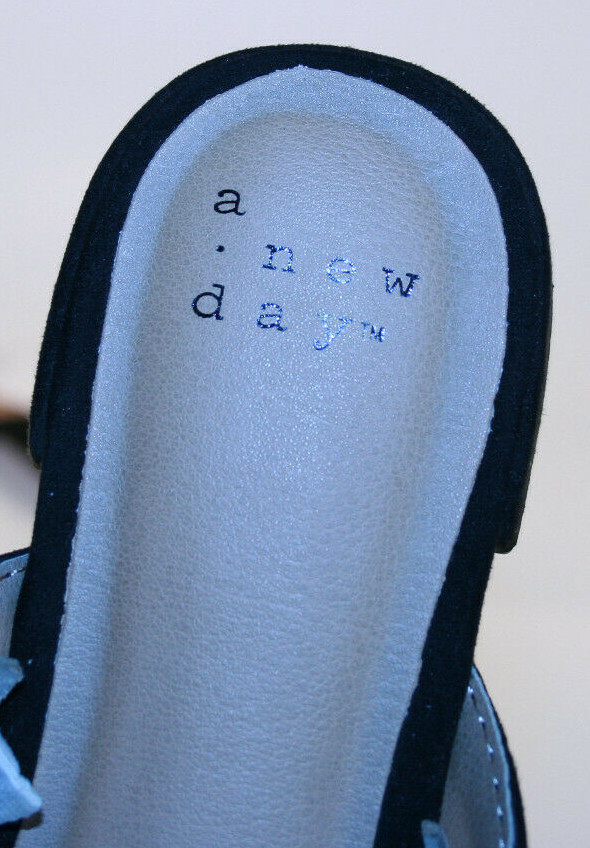 A New Day Target Faux Suede Textile Slide Flats Women’s Black NEW