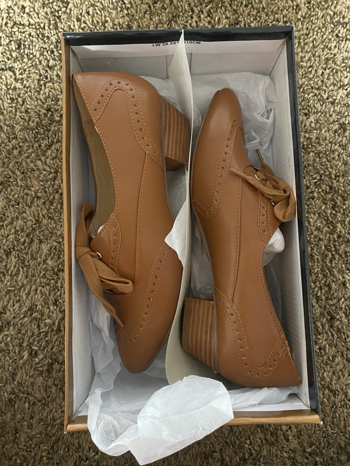 Chelsea Crew US Sz 5 Maytal Oxford Heels Vintage Inspired Mid Heel Pumps, Cognac