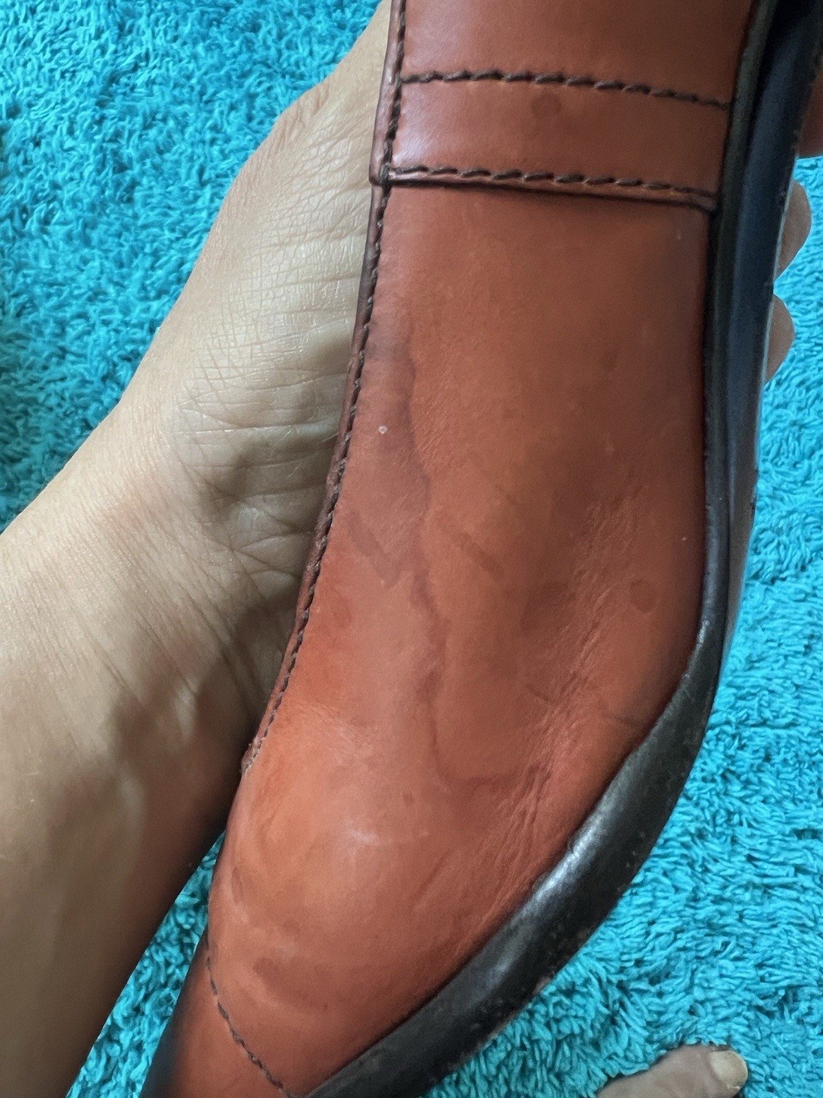 PRADA Brown Leather Square Toe Buckle Strap Block Heel Pumps EU 37