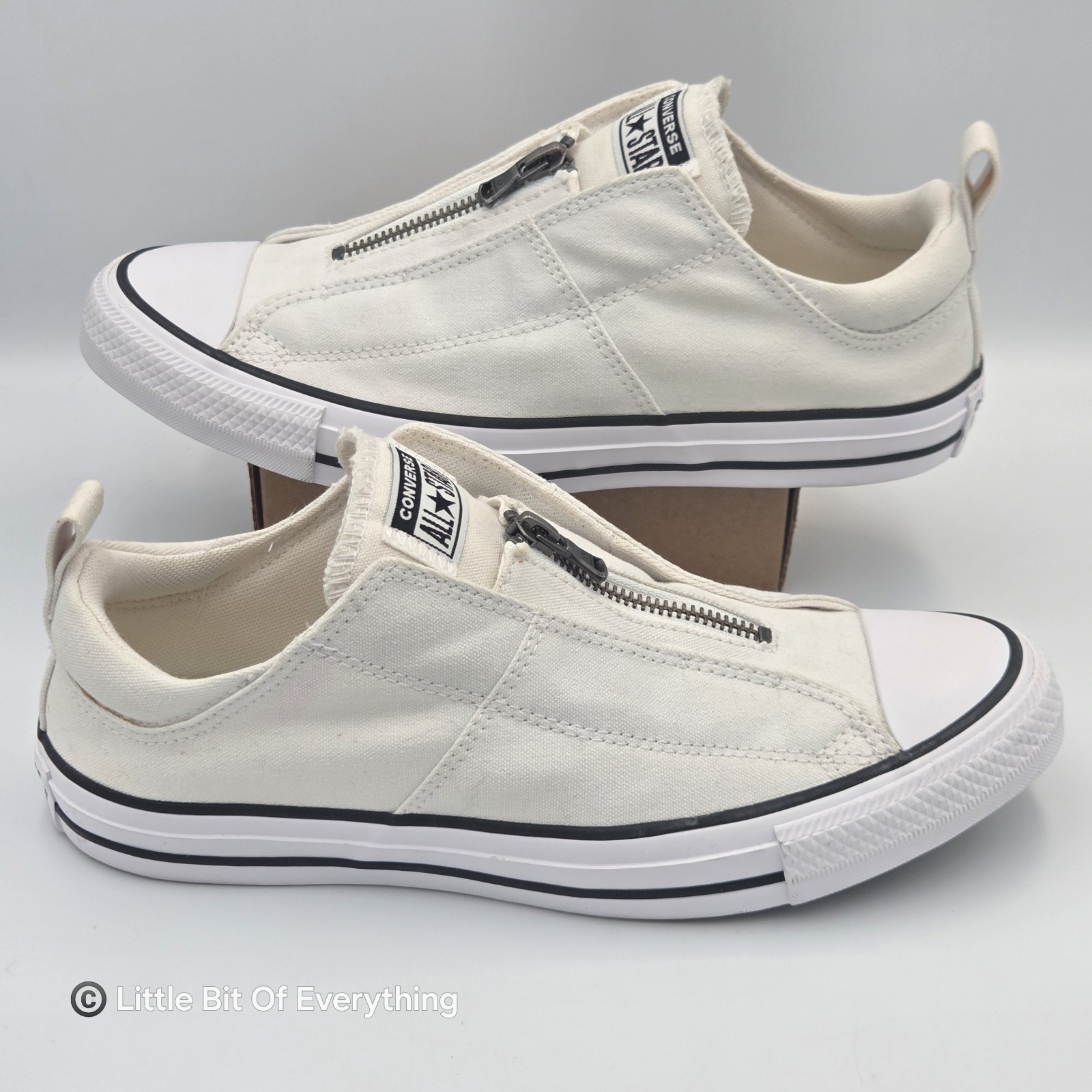 Converse Chuck Taylor All Star Madison White Canvas Sneakers Size 9.5 (Zipper)