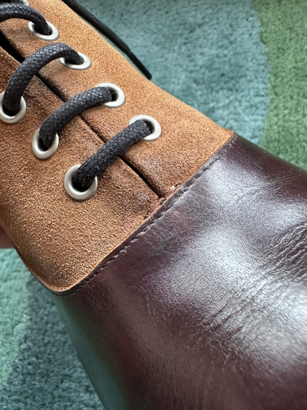 Fluevog EXCELLENT Fox & Fluevog Eugene posh leather/suede lace-up boot -W10/M8