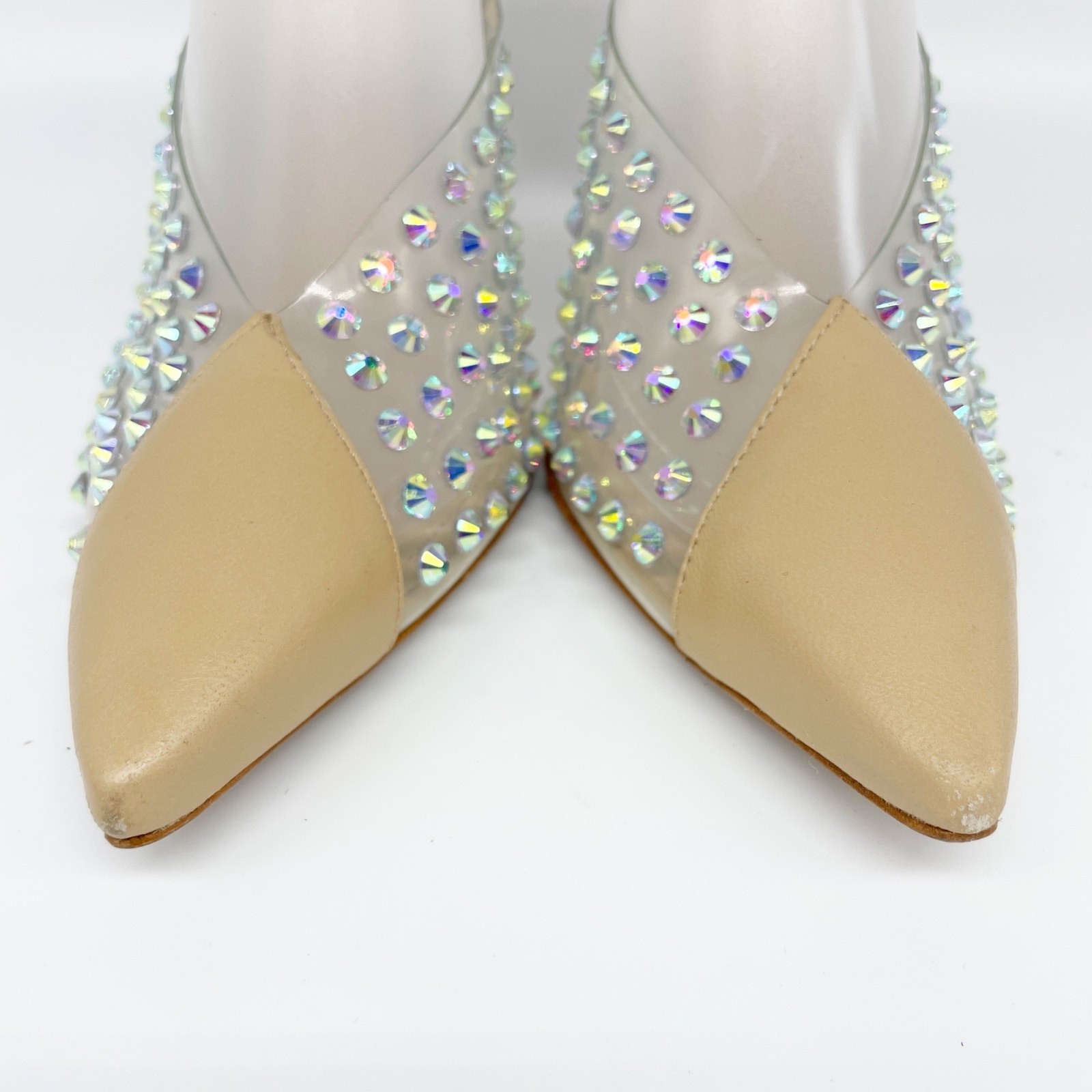 Schultz Women’s Vinyl Greece Iridescent Gems Pump Nude Size 7B