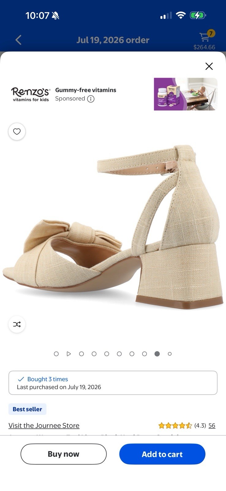 🌸NIB Journee Womens Zevi Linen Block Heel Dress Sandal Arch Support Comfort 11