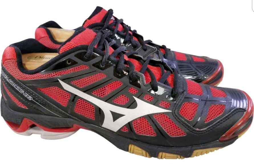 MIZUNO WAVE LIGHTNING RX2 WOMAN VOLLEYBALL SNEAKERS SHOES RED BLACK SIZE 11/42.5