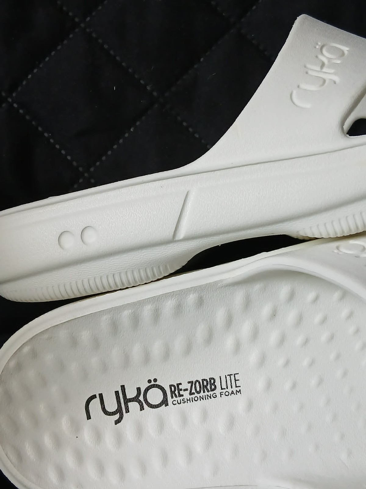 Ryka Ultimate Recovery Molded Slide Sandals Restore Slide White