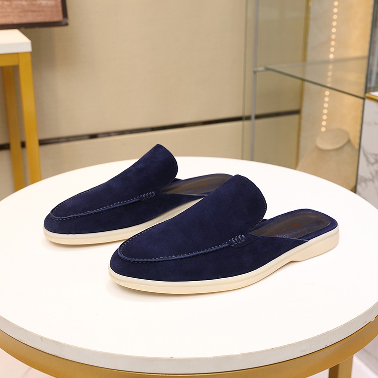Mens Summer Suede Leather Slippers Casual Mules Comfort Retro Loafers Shoes
