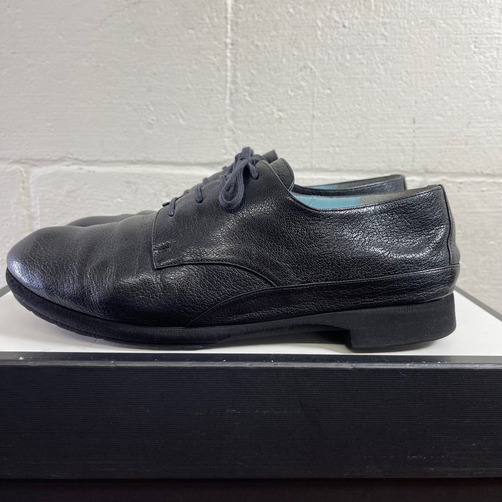 Thierry Rabotin Black Pebbled Leather Oxfords Comfort Shoes Women 40.5 EU/10 US
