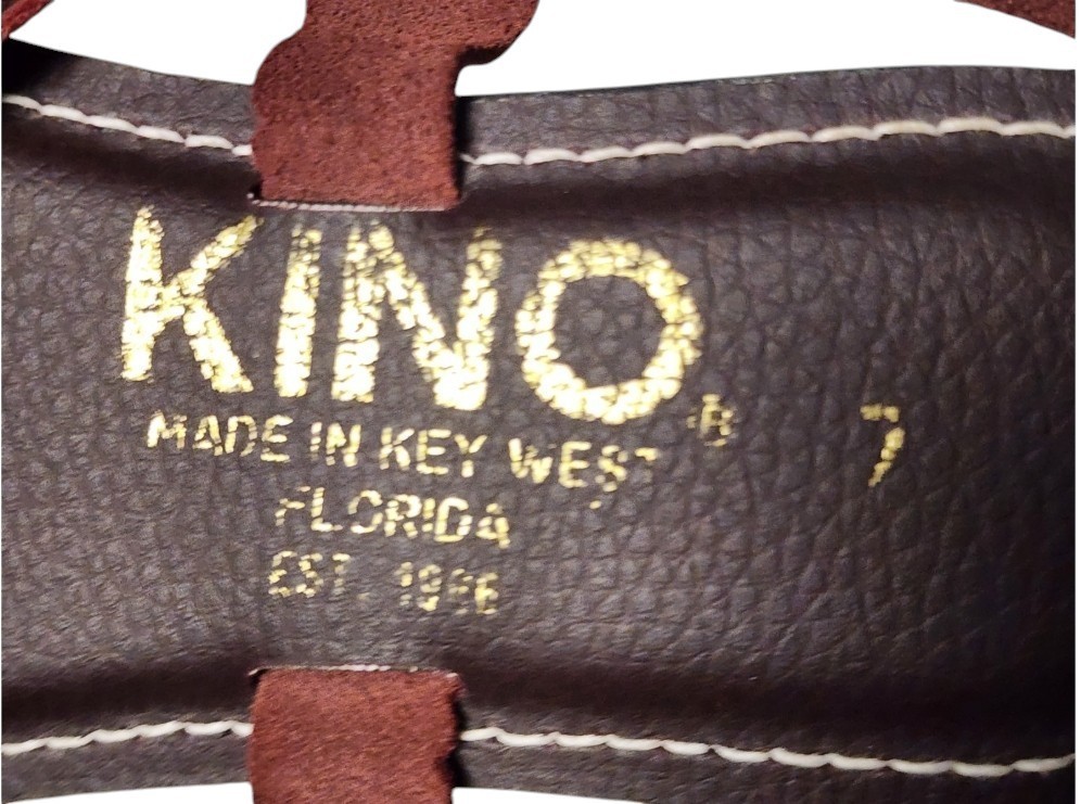 KINO ‘Spider’ Leather Sandals Handmade in Key West Size 7 Reddish Brown