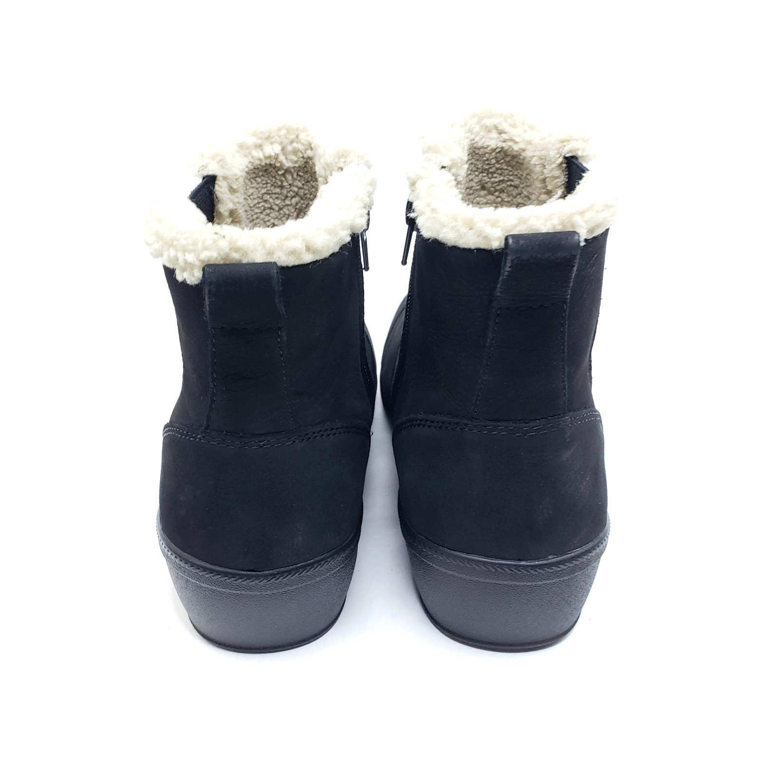 Drew Jayla Womens Boots Black Leather Shearling Lined Comfort Ankle Size 8.5 W
