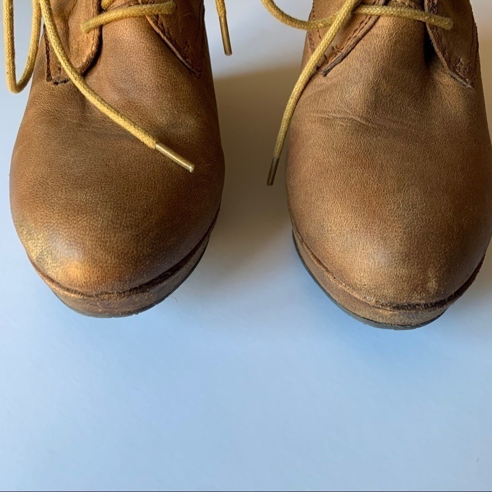 Steve Madden Maarkee Leather Lace Up Wedge Boots