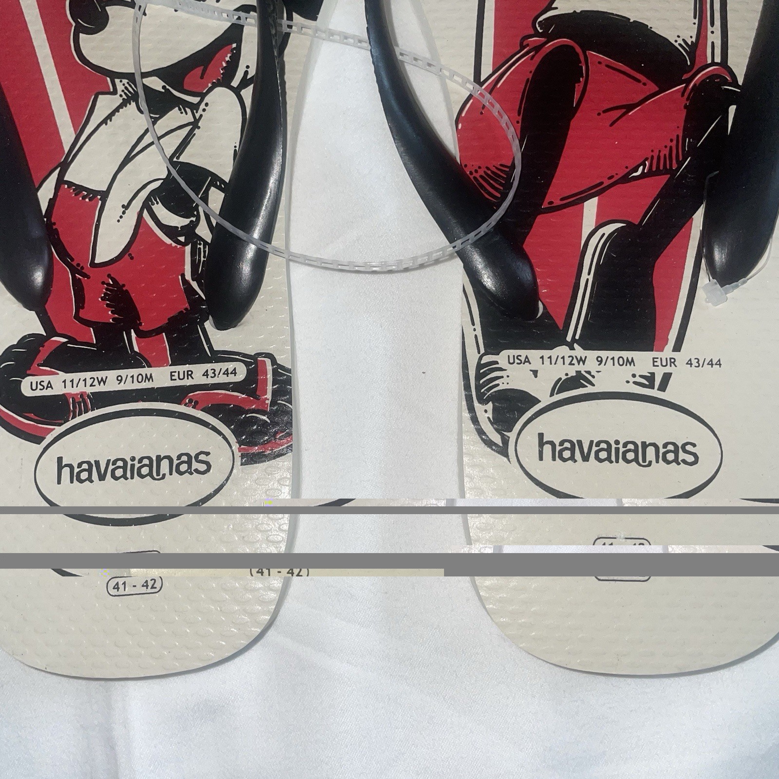 Havaianas Women’s Flip Flop Sandals Mickey & Goofy In Surfing Board sz 9/10 USA