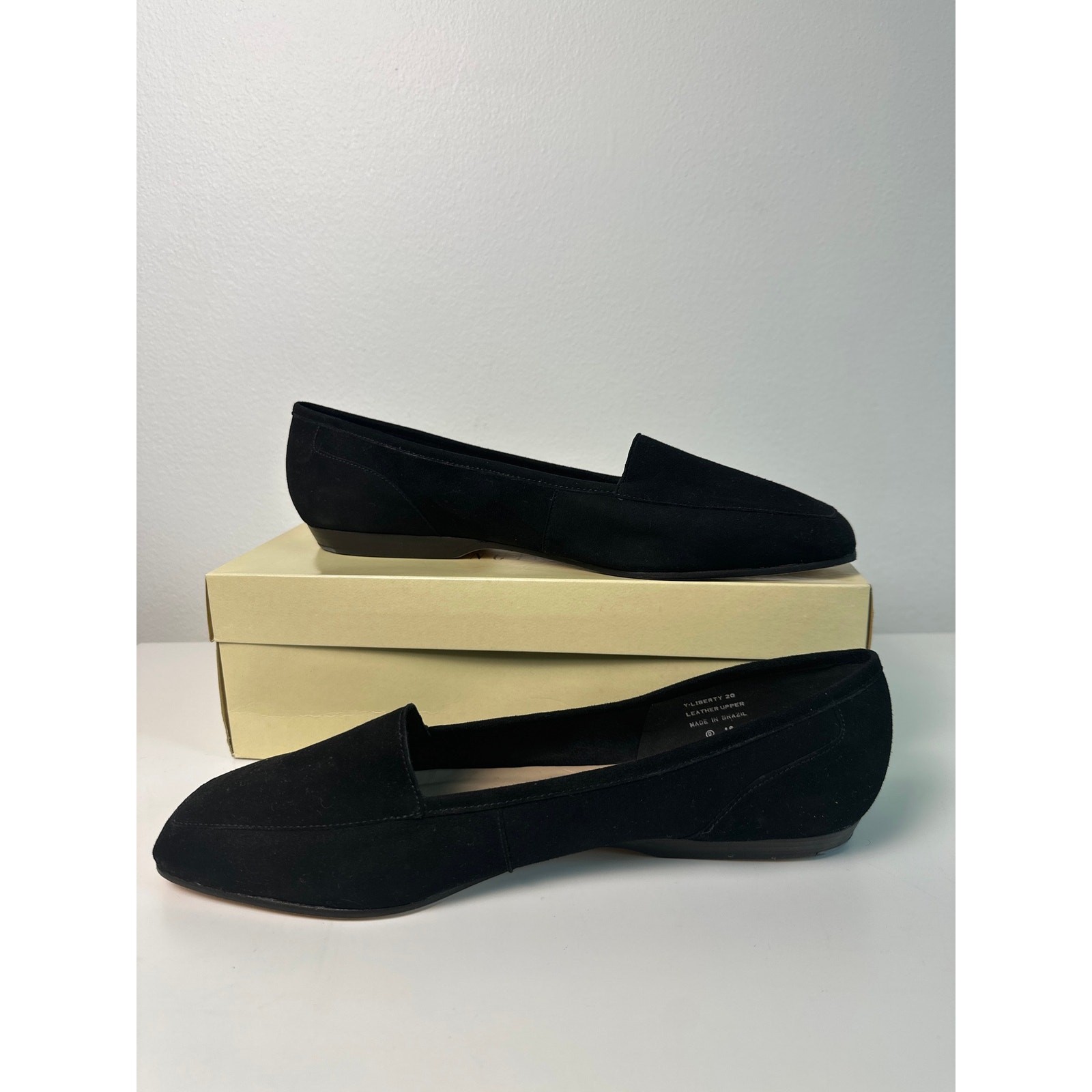 NIB Vtg Enzo Angiolini Liberty Black Leather Suede Loafers Made in Brazil | 11 M
