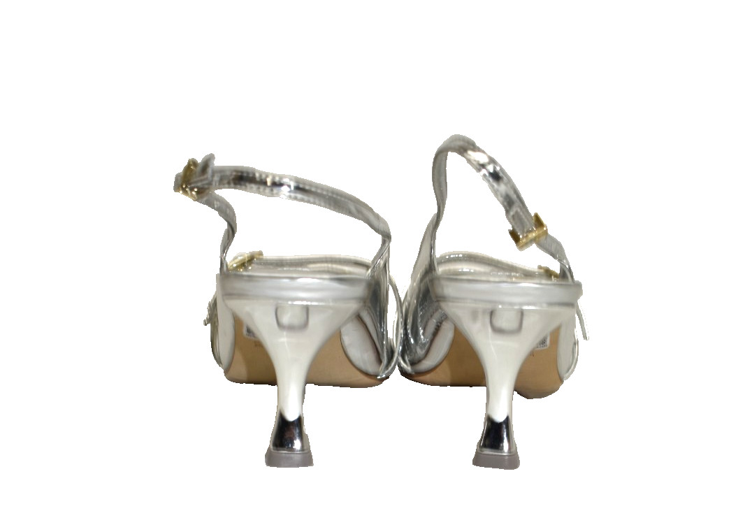 New! Larroude Ines Pump In Silver Specchio Size 7.5 DD180A