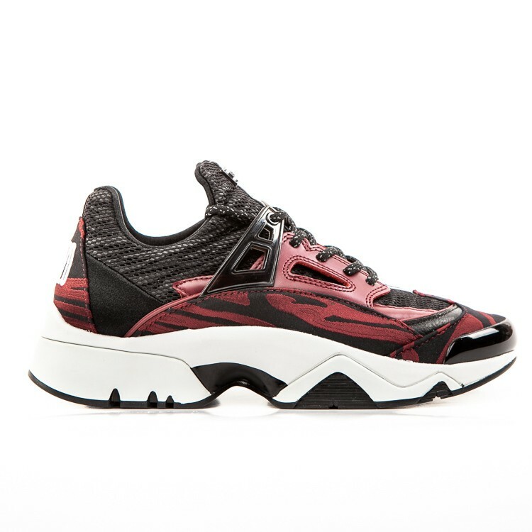 Kenzo Women’s Sonic Sneakers in Dark Red and Black Leather Size EU 41