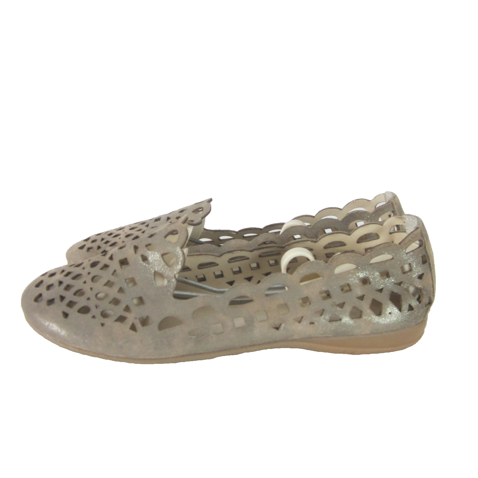 Gerry Weber Maren Womens US 8.5 US Metallic Taupe Leather Laser Cut 40