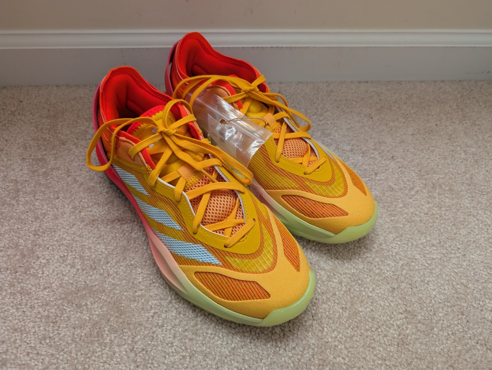 NWOB adidas Adizero Select 2.0 Low Top Lace Up Basketball Shoes, Orange, Sz 7.5