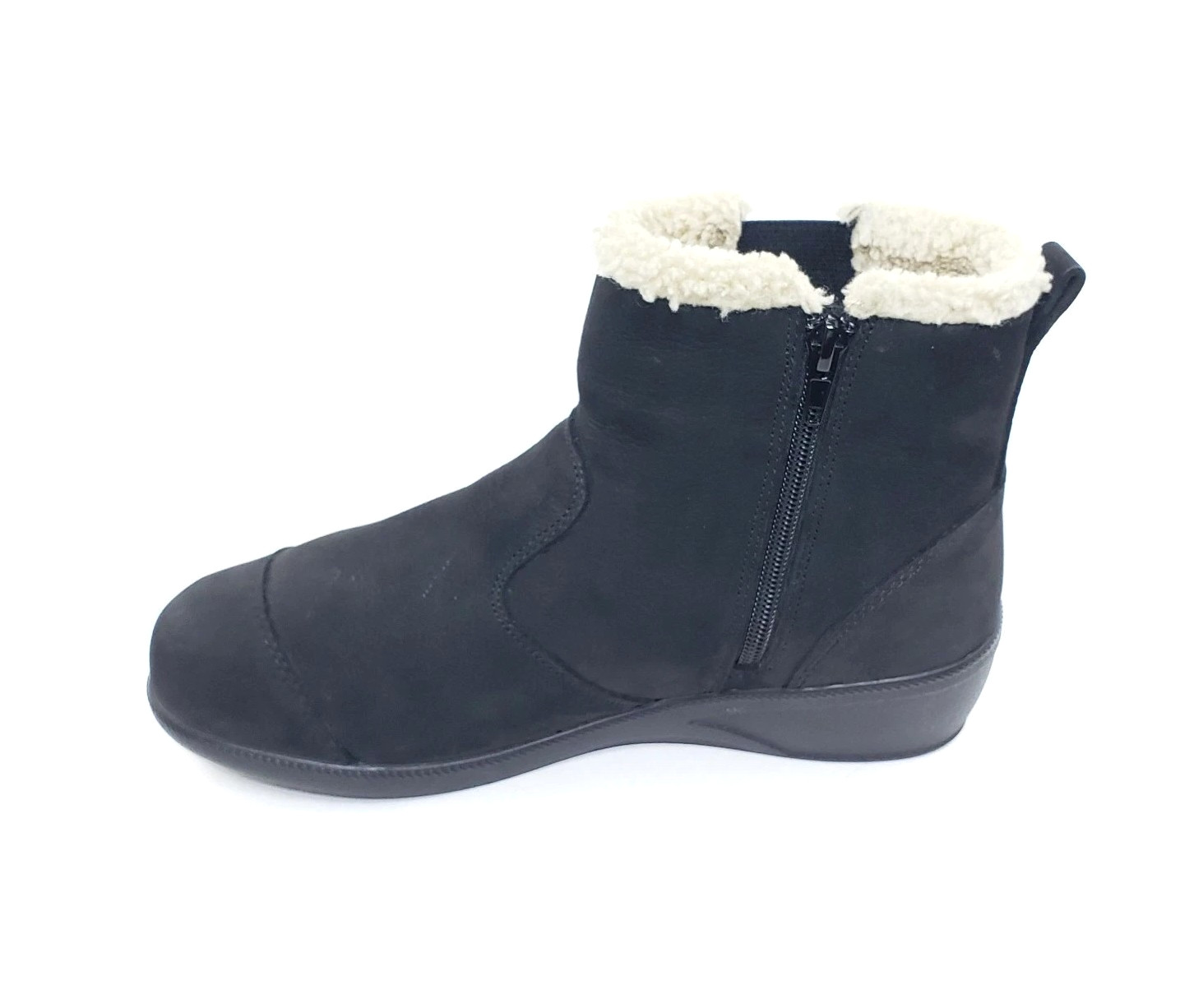 Drew Jayla Womens Boots Black Leather Shearling Lined Comfort Ankle Size 8.5 W