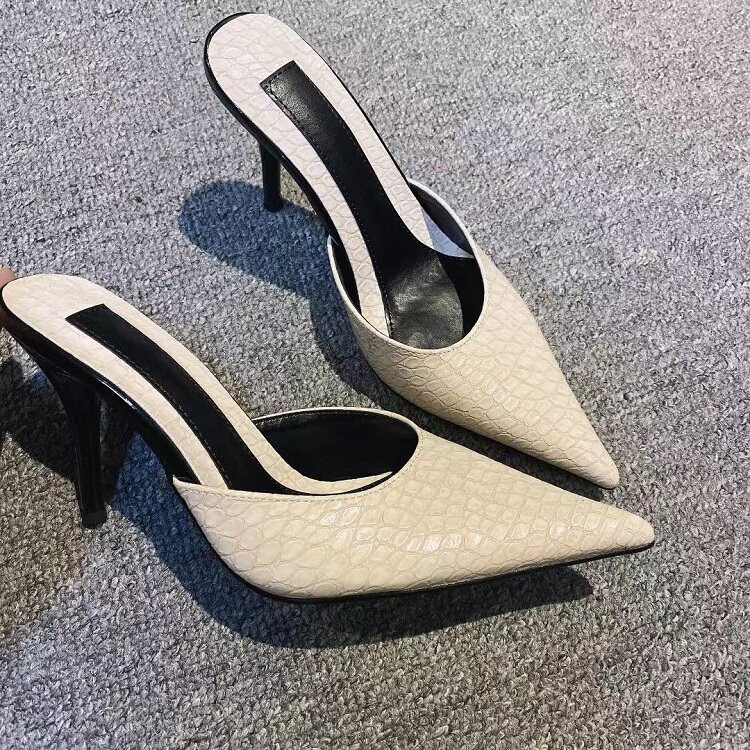 Womens Leather Dress Formal Wedding Slipper Leather Pointy Toe Sandals Shoes New
