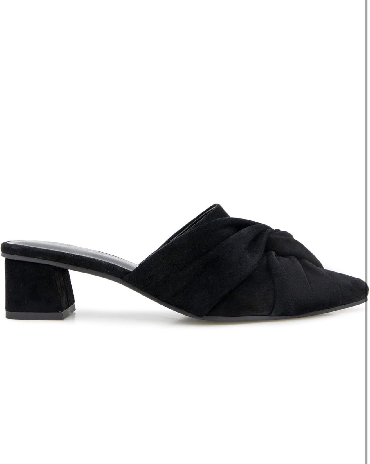 Splendid Women’s Black Suede Knot Pointed Toe Mule Slip On Heels Size 11