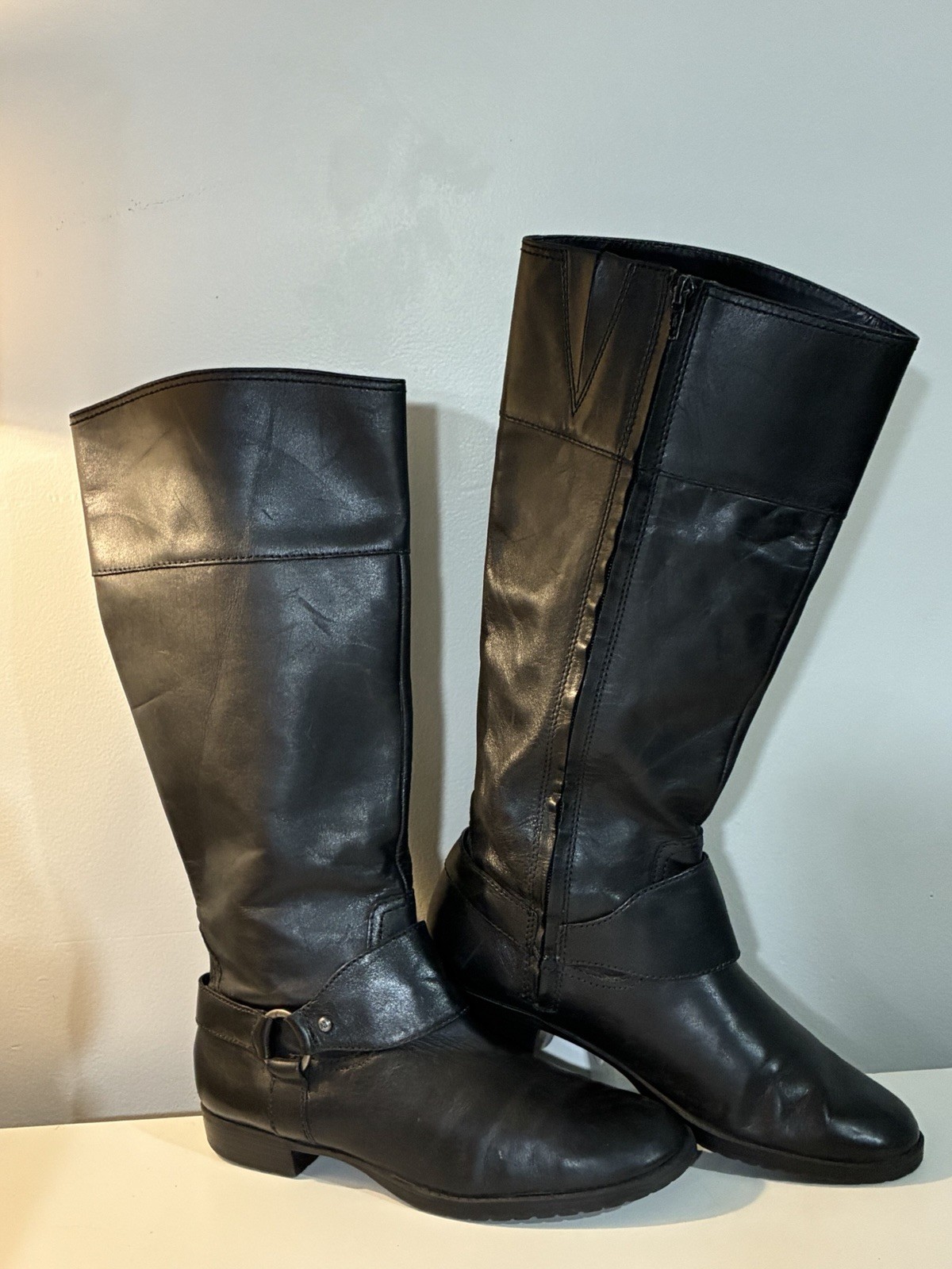 Lauren Ralph Lauren Sulita Women’s Black Leather Knee High Riding Boots 9B