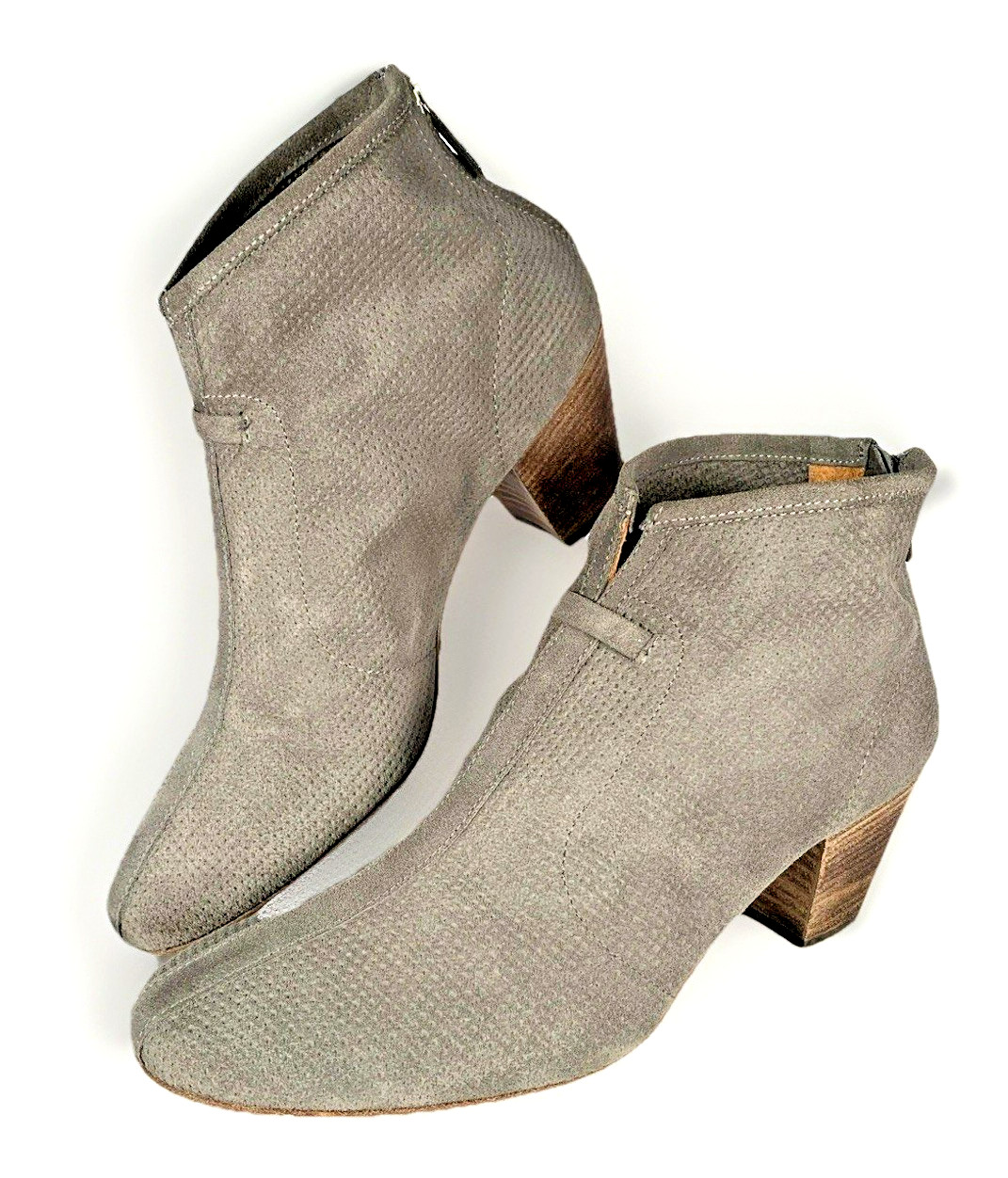 Russell Bromley Aquatalia Womens XCEL Ankle Booties Grey Perfed Suede Boots, 9.5