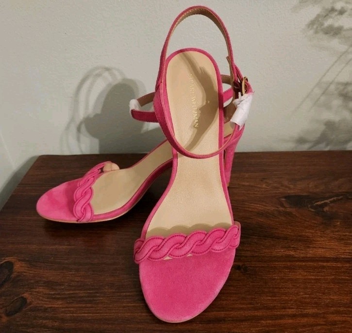 Stuart Weitzman Women’s Dancer Twistie 100 Suede Sandals Size 8.5