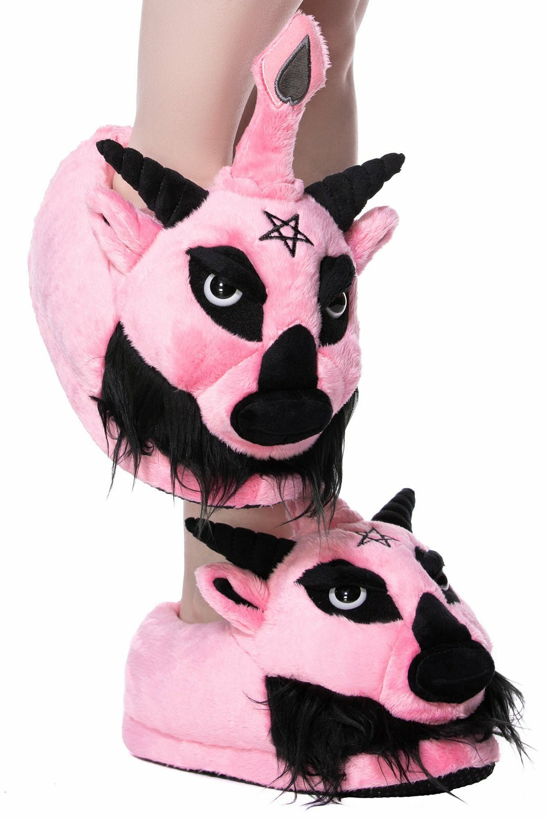 Killstar Dark Lord Satanic Baphomet Goat Goth Punk Bubblegum Slippers KSRA003778
