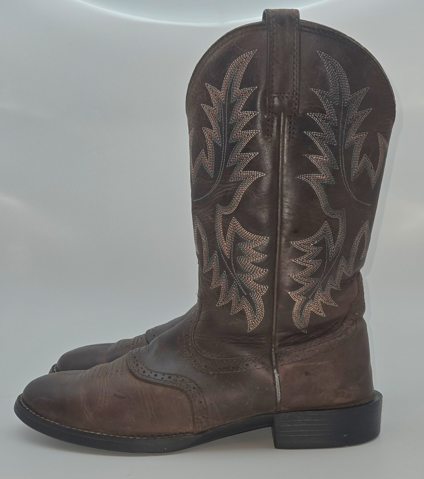 Ariat Heritage Stockman Women 9.5 B Brown Leather Cowboy Western Boots 29427