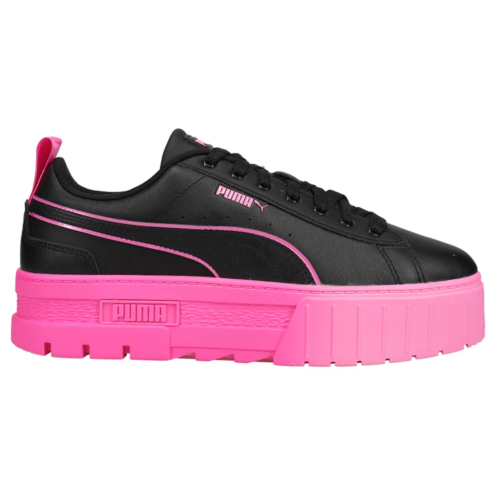 PUMA Mayze ‘Breast Cancer Awareness’ Lace Up Platform Womens Black, Pink Sneake
