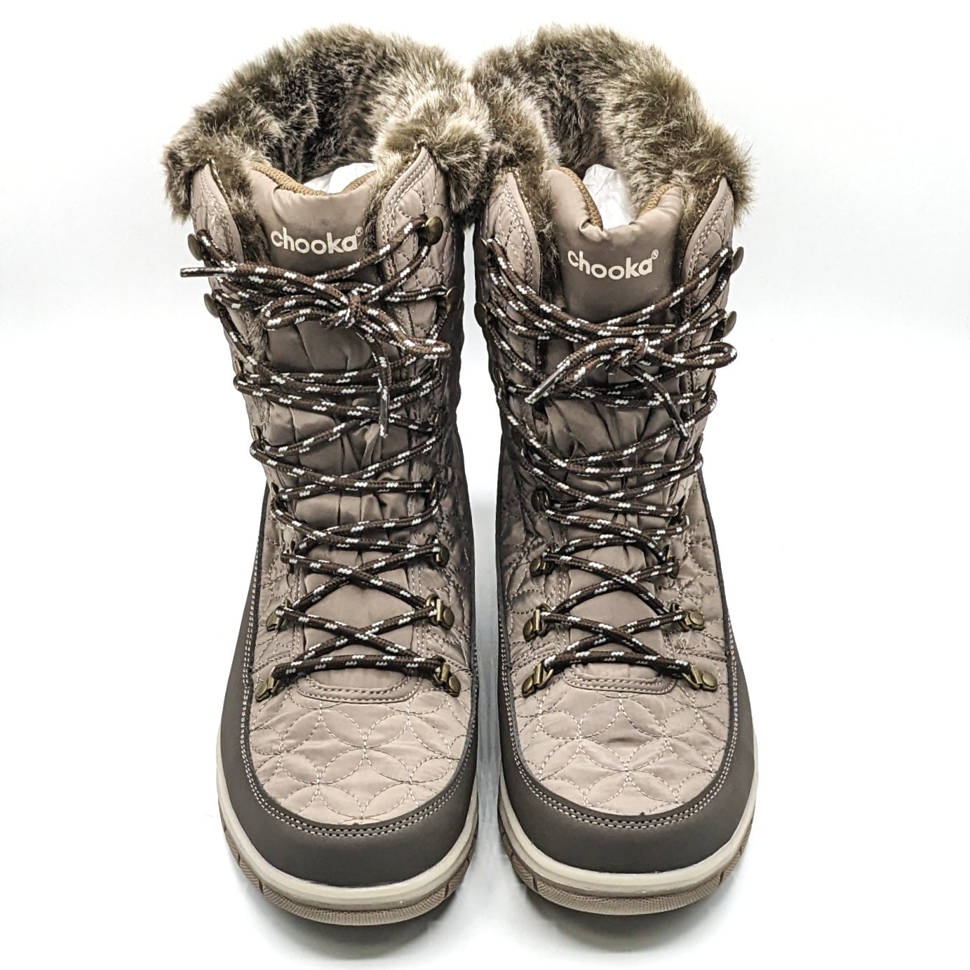 Chooka “Belltown Mid Faux Fur” Women’s Cold Weather (Rated -20*) Taupe Boot NEW