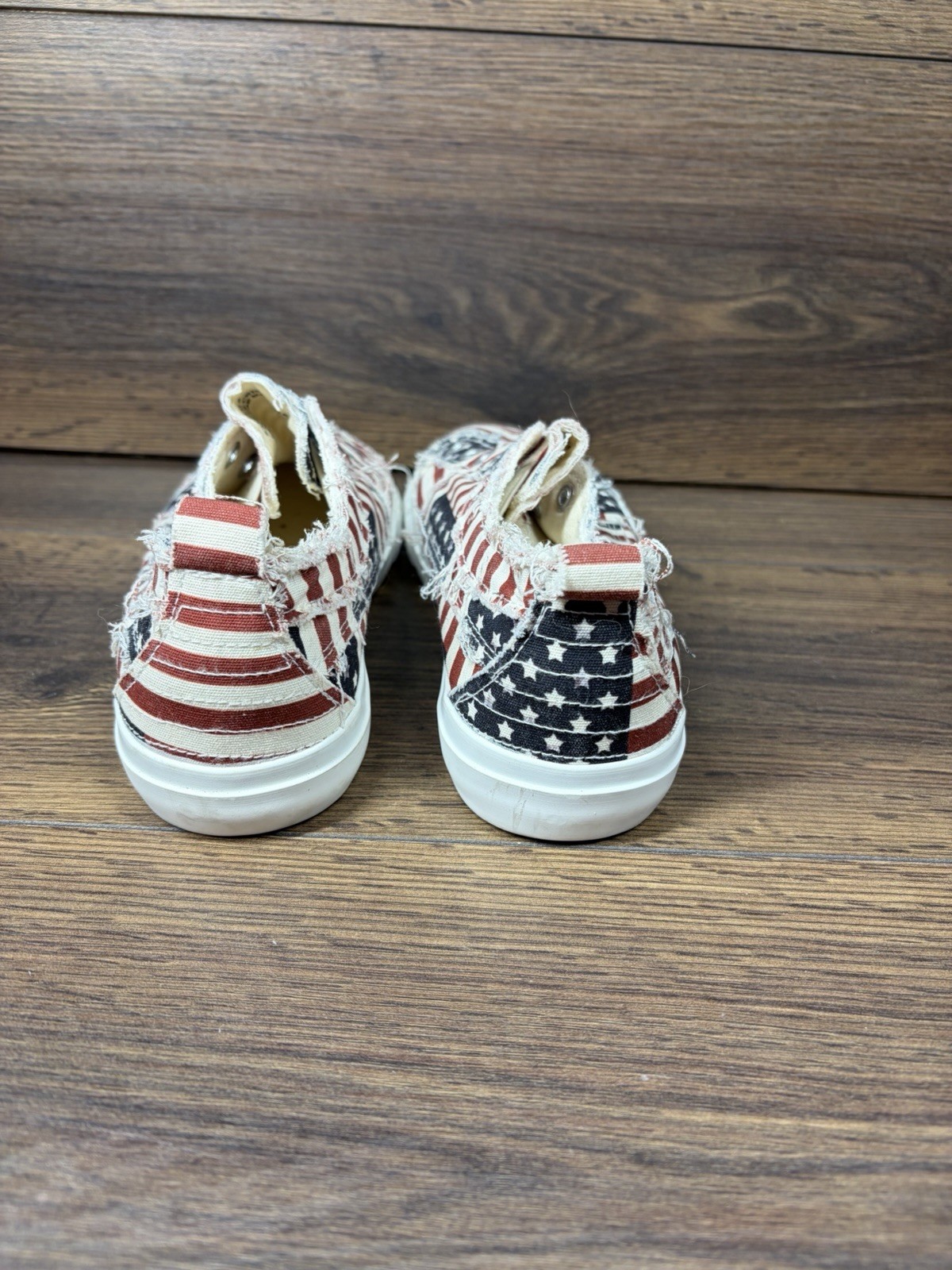 Corkys Babalu American Flag Distressed Canvas Shoes Women’s Size 8