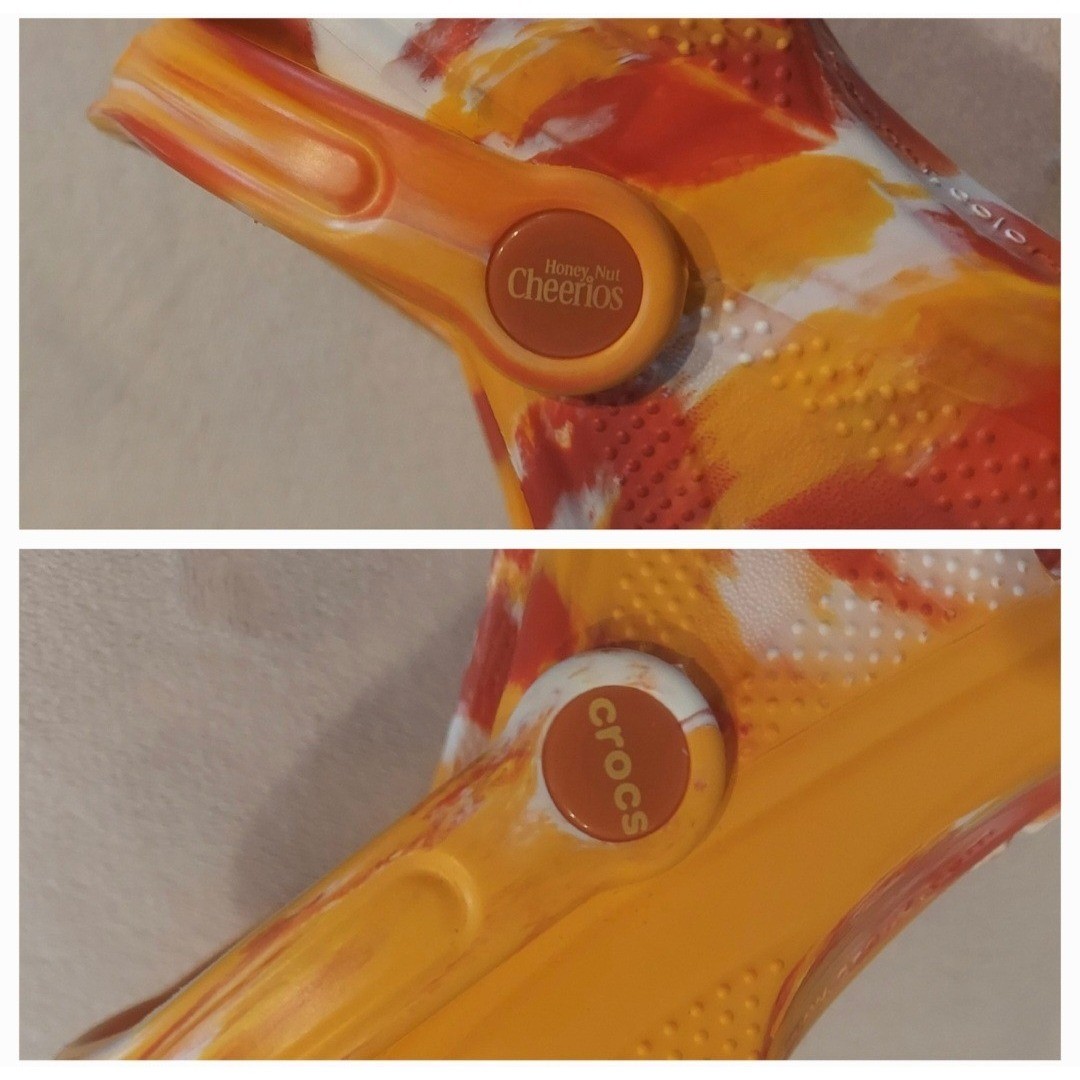 Crocs × Honey Nut Cheerios Collab Orange Tie-Dye Classic Clogs Size J/6 W/8 M/6