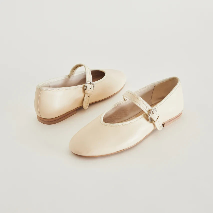Dolce Vita Roslyn Ballet Flats Creme Leather – New Size 10 Free Shipping