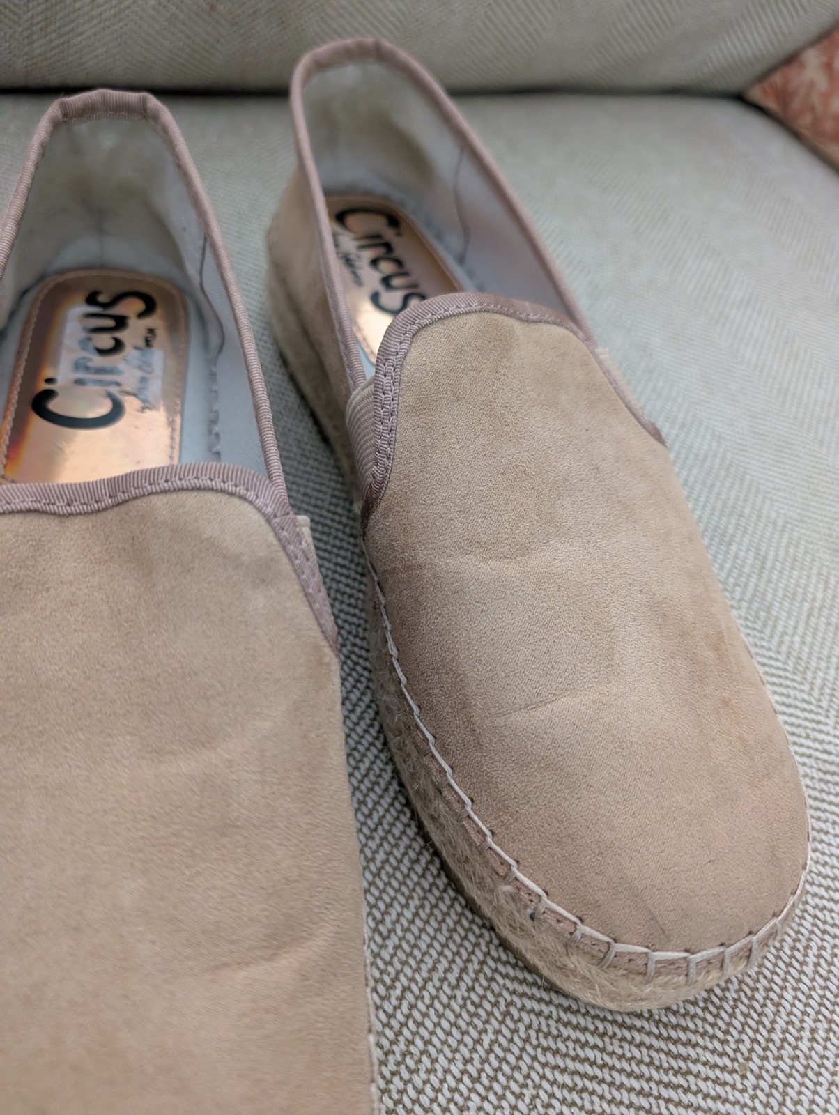 Circus by Sam Edelman Christina Slip On Espadrille 8.5 Shoes Tan Beige Platform