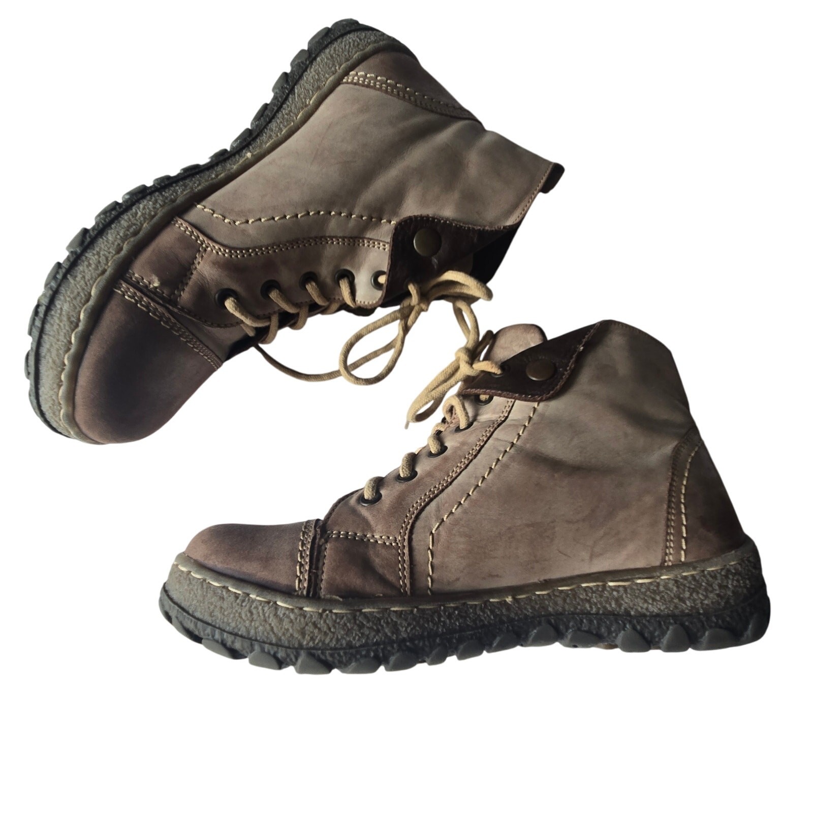 V Italia 38 EU 7-7 1/2 US Kiki Distressed Utility Leather Ankle Lace Boot Brown