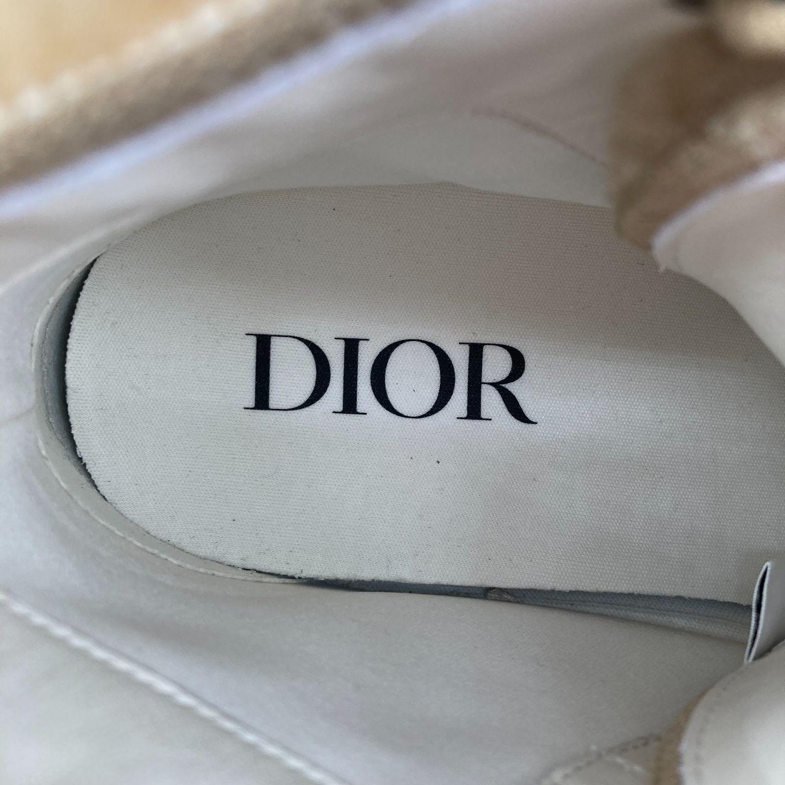 Christian Dior DIORxERL B23 Boa Rabbit High-Top Sneakers #38 Beige